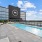 wide shot of rooftop pool at apartments in Uptown Chicago