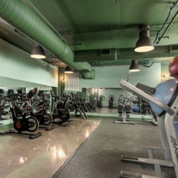 fitness center with open spaces and bright lighting through the windows