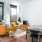 Floor to ceiling windows in the studio living space