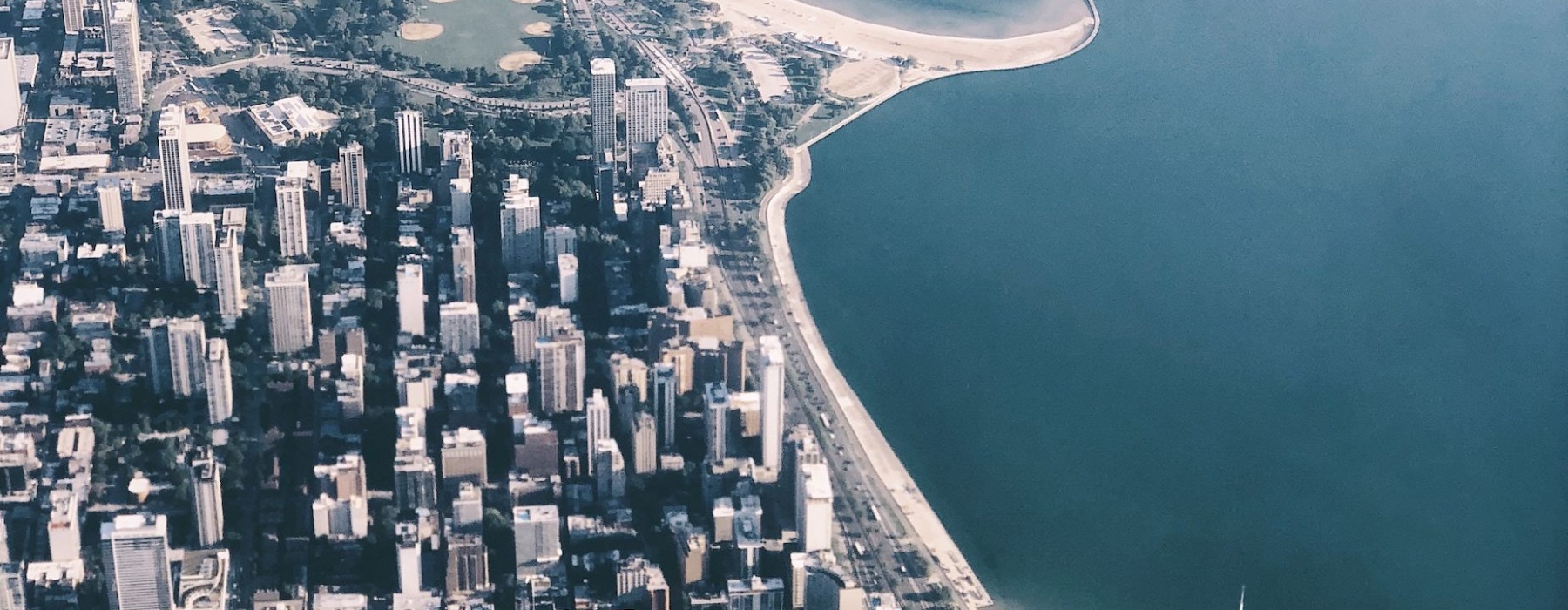 aerial view of uptown chicago